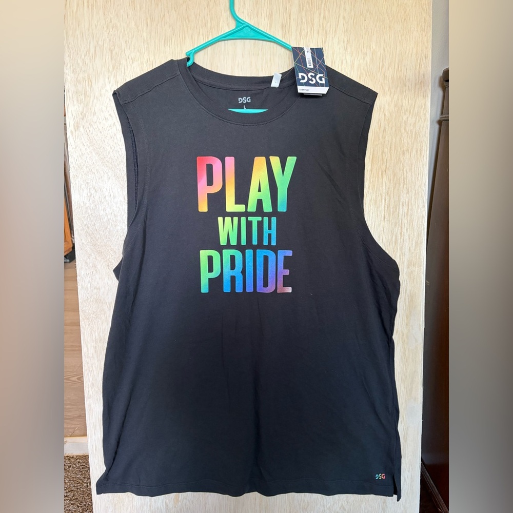 DSG Black Tank Top with Rainbow Text